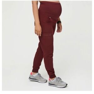 Figs Burgundy Zamora Maternity Jogger Scrub Pant Size Medium